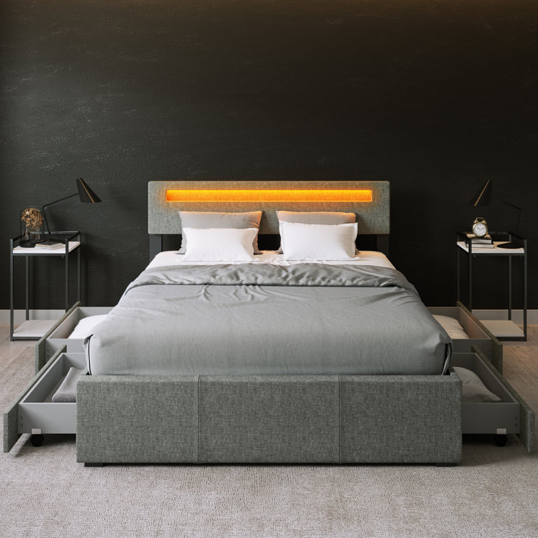 Latitude Run® Allegonda Upholstered Low Profile Storage Platform Bed & Reviews Wayfair